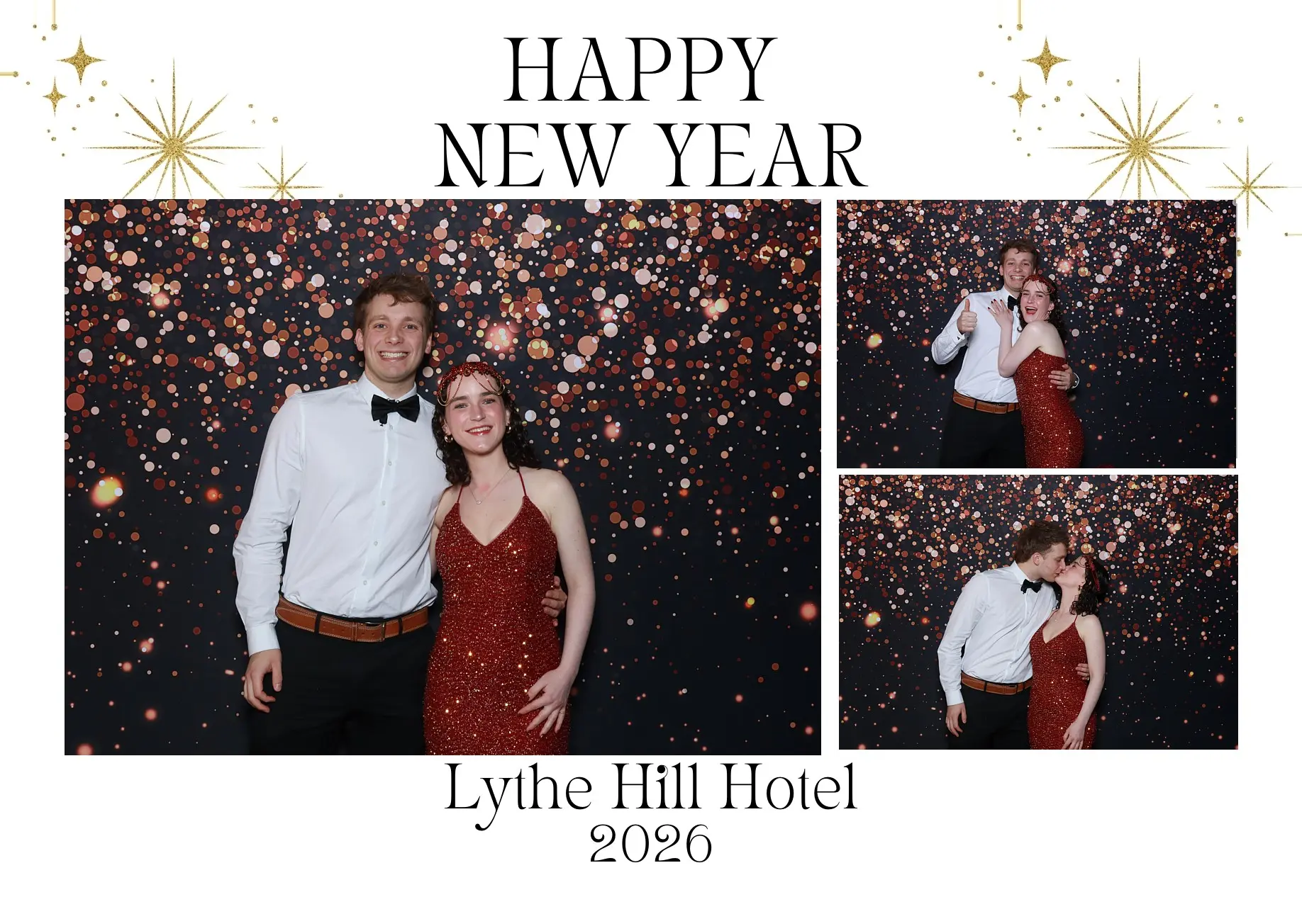 Three women posing with playful oversized glasses and accessories, celebrating 20 years of Lee Taman.