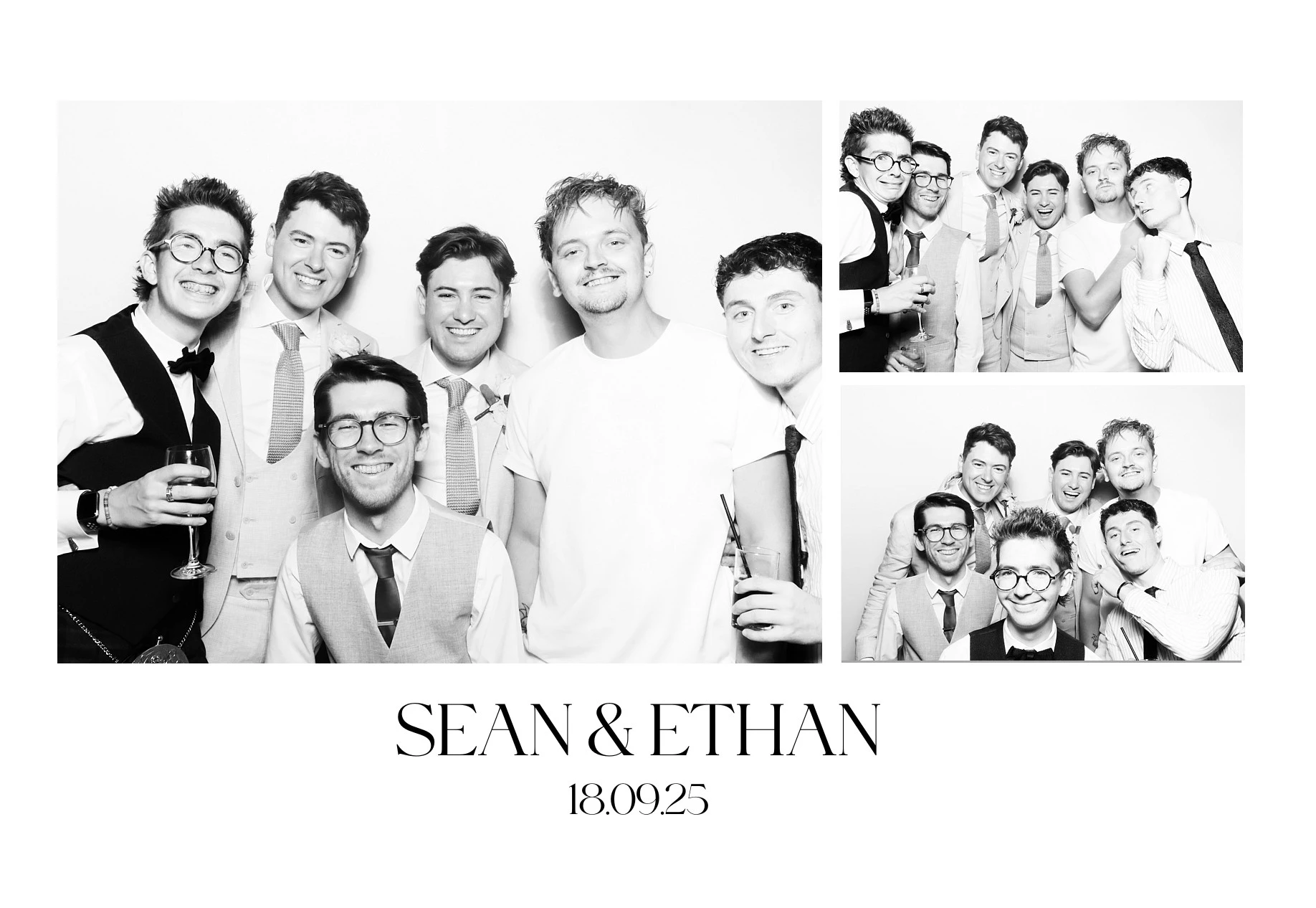 A photo collage of guests enjoying a garden party with colorful props, titled 'The Causey, Summer 2024'.